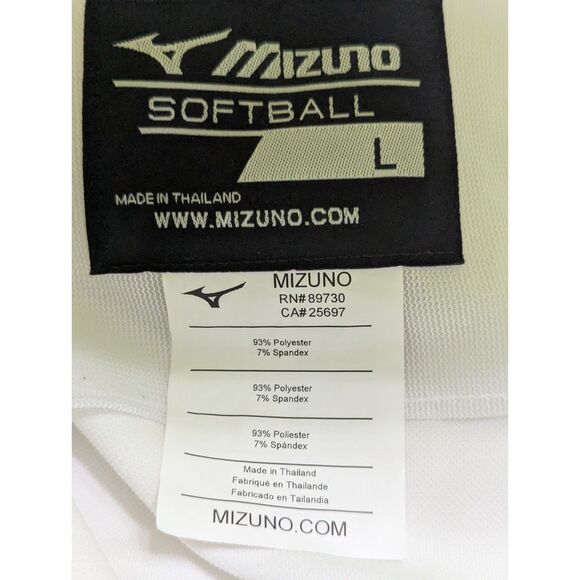 ⚾ Mizuno Stretch Belted Softball Pants White Size L NWT - Picture 12 of 13